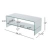 Modern Tempered Glass TV Stand With Shelf And Open Back Design - Clear - Image 3