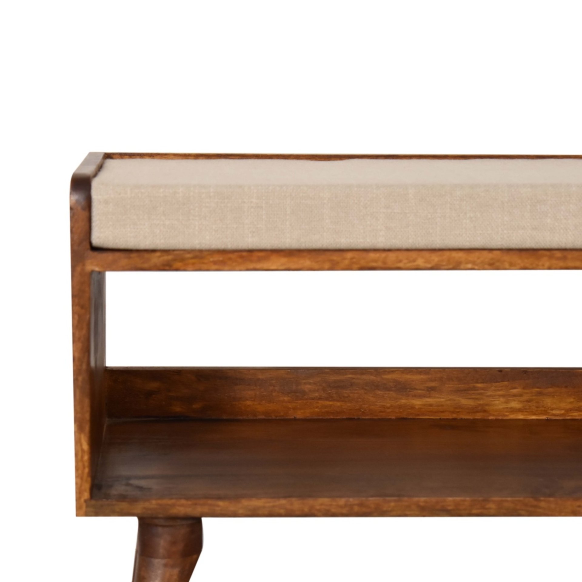 Nordic Storage Bench - Chestnut / Mud Linen - Image 16