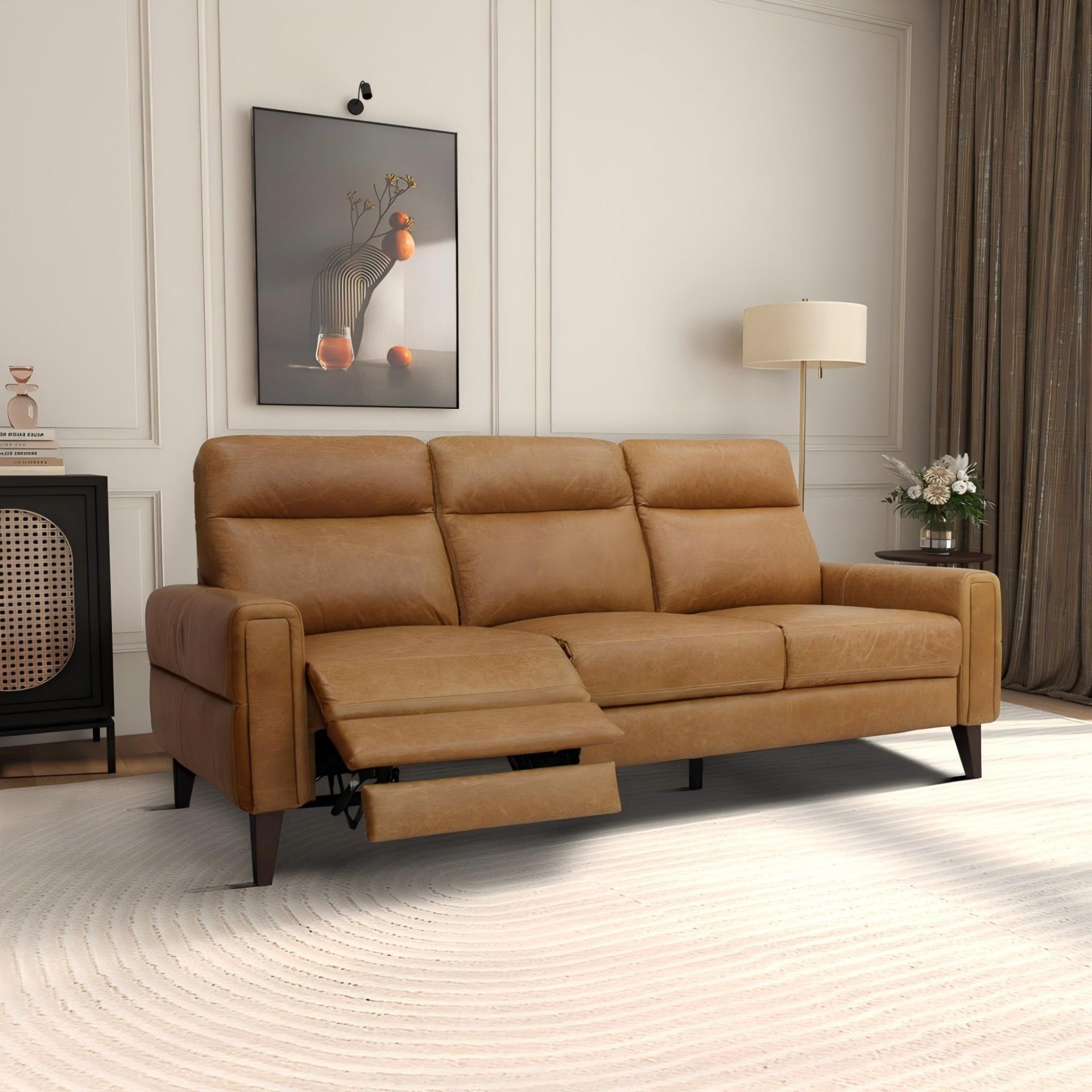 Elliot - Incliner Sofa Left - Waxy Tan - Image 8