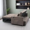 Lazy Sofa Bed, Luxury Three-In-One Sofa Bed, Modern Seating Foldable Sofa Bed, Sofa Velvet Pull-Out Bed, Adjustable Back With Three USB Ports, Two Side Pockets, Two Cup Holders For Living Room - Brown - Image 6