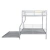 Full Long Over Queen Metal Bunk Bed With Trundle - Silver - Image 6