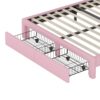 Full Size Upholstered Rainbow Design Bed, Velvet Princess Platform Bed With Storage Drawer, No Box - Spring Needed - Colorful / Pink - Image 7