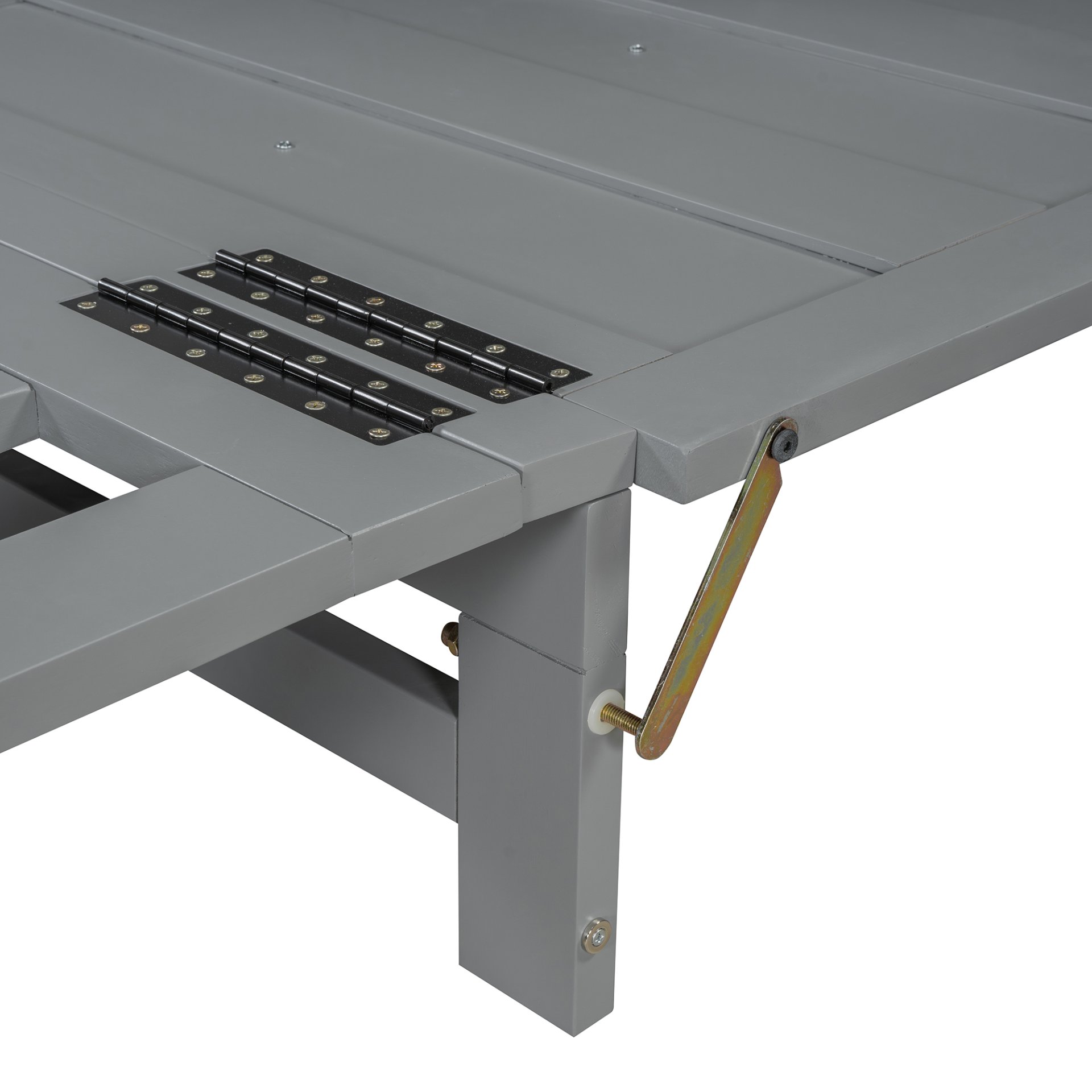 Queen Murphy Bed With Hidden Storage & Modern Woven Design - Gray - Image 12