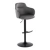 Boyne - Contemporary Adjustable Barstool With Swivel With Rounded T Footrest (Set of 2) - Black / Gray - Image 2