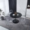 Dining Chair, Metal Leg, Plastic Seat (Set of 4) - Chrome / Transparent - Image 4