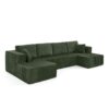 Modern Minimalist U Shape Modular Sectional Sofa Sleeper - Green - Image 10