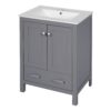 24" Bathroom Vanity With Integrated Undermount Sink, 2 Doors 1 Drawer, Soft Close Hinges, - Gray - Image 13