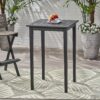 Outdoor Minimalist Acacia Wood Square Bar Table - Dark Gray - Image 5
