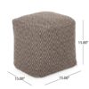 Amuleto - Hand Loomed Cotton Pouf - Dark Gray / Brown - Image 3