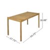 Classic Patio Dining Table, Acacia Wood - Light Teak - Image 3