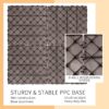 Plastic Interlocking Deck Tiles, Patio Flooring Outdoor Waterproof All Weather Use For Garden Poolside Front / Back Yard (Set of 44) - Light Coffee Color - Image 9