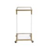 Side Table, Acrylic Sofa Table, Glass Top C Shape Square Table With Metal Base For Living Room, Bedroom, Balcony Home And Office - Image 13