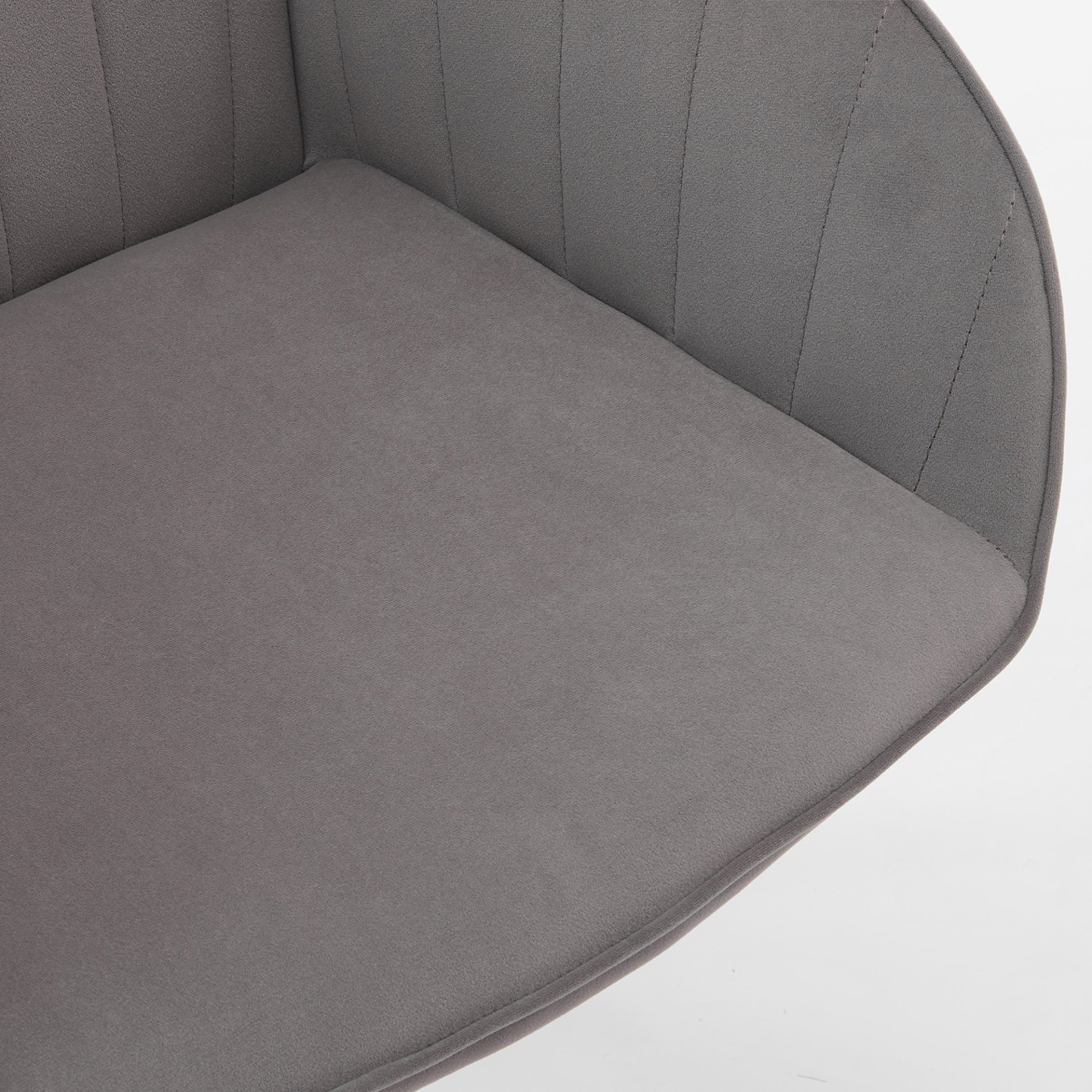 Adjustable Office Chair, Ergonomic Swivel Chair Velvet, Comfortable For Long Sitting - Gray - Image 15