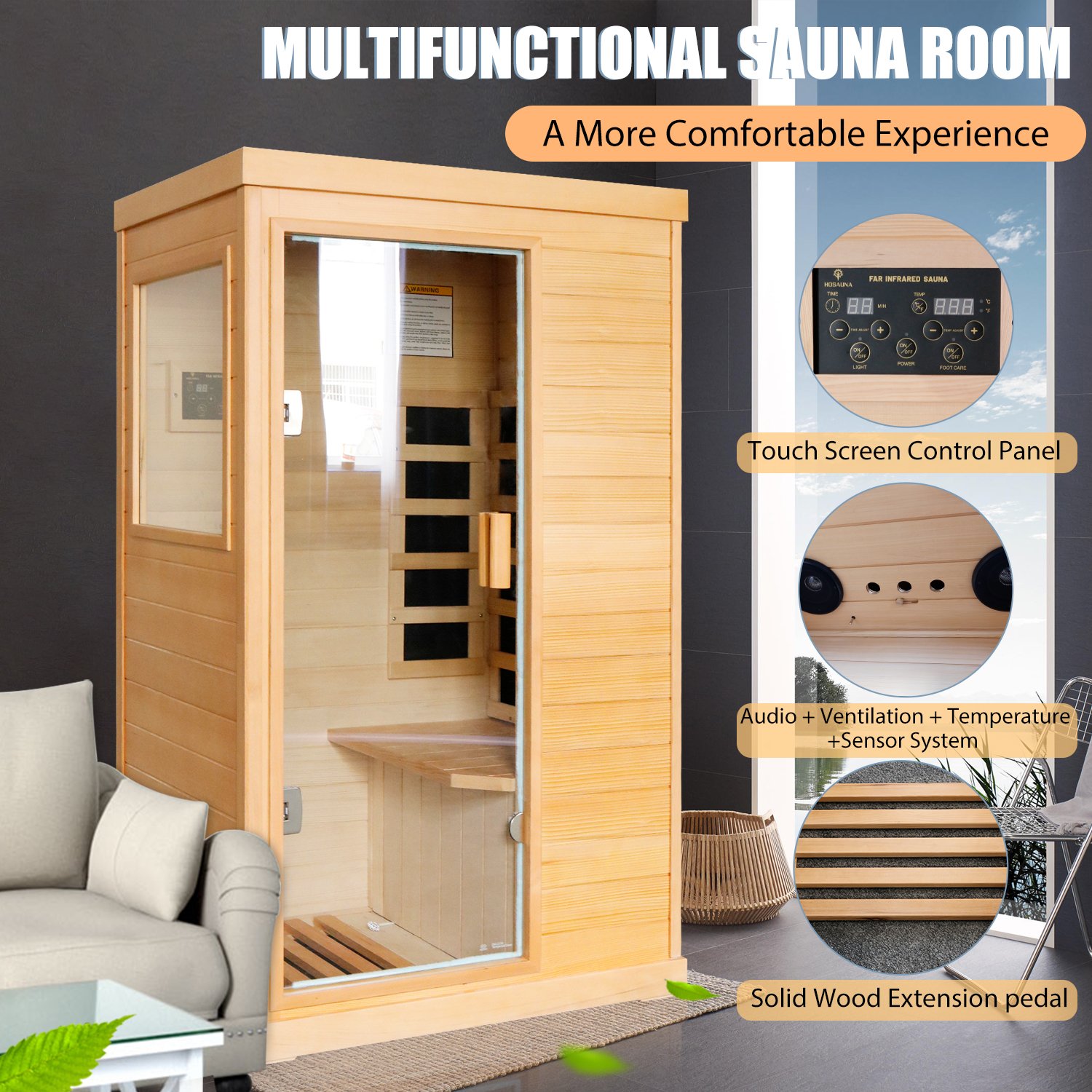 Infrared Sauna Room Single Room - Natural - Image 8