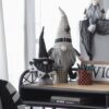 Gnome With 'Boo' Banner, For Halloween Decor - Black White - Image 11
