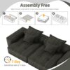 Modern Oversized Modular Sectional Sofa With 2 Chaise Lounge And 2 Armrest, Sparkling Chenille Fabric Soft Cushion Sofa With 4 Pillows, 4 Pieces Diy Combination Tufted Sofa, No Assembly Required - Black - Image 16