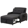 3 In 1 Pull Out Sofa Sleeper With Wing Table And USB Charge - Black - Image 20
