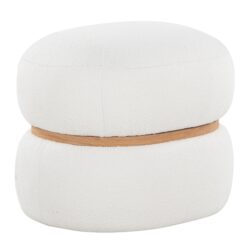 Cinch - Contemporary Pouf Ottoman - Cream / Natural