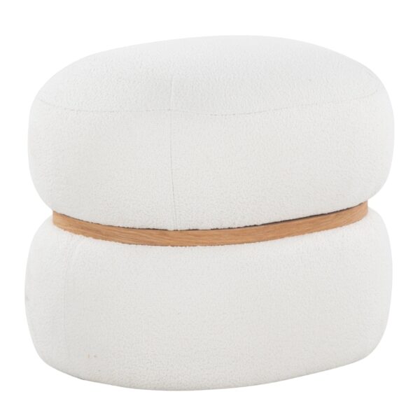 Cinch - Contemporary Pouf Ottoman - Cream / Natural