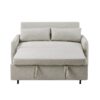 Pull Out Sleep Sofa Bed Loveseats Sofa Couch With Adjsutable Backrest, Storage Pockets, 2 Soft Pillows, USB Ports For Living Room, Bedroom, Apartment, Office - Beige - Image 12