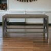 Industrial Cross Metal Coffee Table - Pewter - Image 2