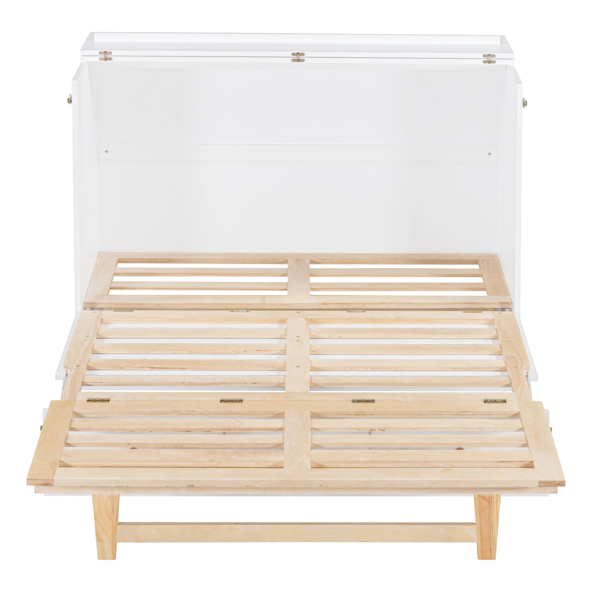 Full Size Murphy Bed With Large Drawers And Stylish Design - White - Image 7