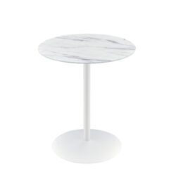 Circa - End Table With Marble Textured Top - White