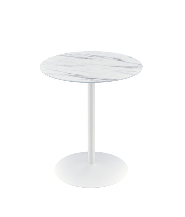 Circa - End Table With Marble Textured Top - White