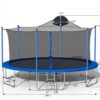14Ft Trampoline For Adults & Kids With Basketball Hoop, Outdoor Trampolines With Ladder And Safety Enclosure Net For Kids And Adults - Blue - Image 2