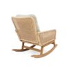 Contemporary Minimalist Wicker Rocking Chair With Soft Polyester Cushions And Durable Wooden Frame - Beige - Image 7