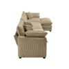 Stylish Corduroy L Shaped 3 Seater Sofa With Ottoman For Small Spaces - Tan - Image 15