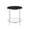 Virlana - Faux Marble Top End Table - Black / Chrome - Image 2