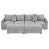 Modern Style 4 - Seater Sofa Sectional Sofa Couch With Storage Space, Two Movable Ottomans, Two USB Ports, Two Cup Holders, A Phone Holder For Living Room - Gray - Image 21