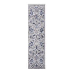 Marfi - 2' X 8' Oriental Runner Rug - Blue / Silver
