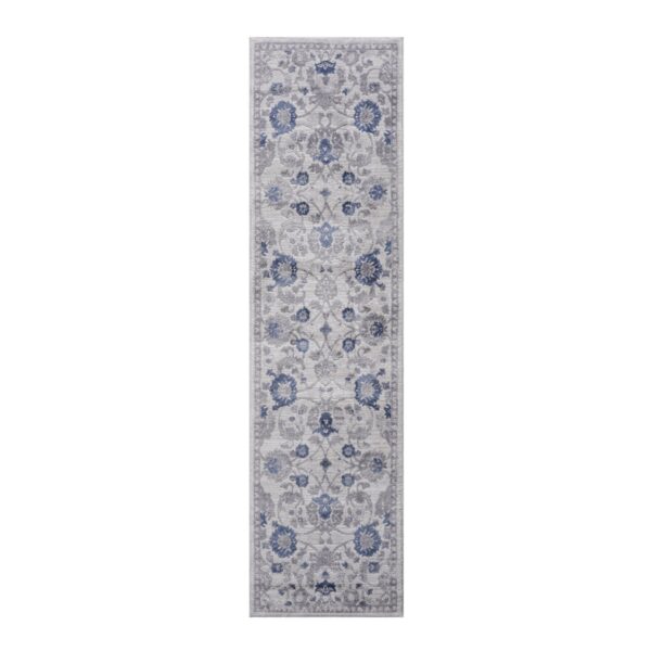 Marfi - 2' X 8' Oriental Runner Rug - Blue / Silver