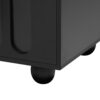 Modern TV Stand For TVs Up To 80", Entertainment Center With Glass Door, TV Storage Cabinet With Solid Wood Legs And Metal Handles For Living Room - Black - Image 16