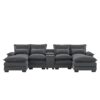 Modern U Shaped Sofa With Console, Cupholders And USB Ports, 6 Seat Upholstered Symmetrical Indoor Furniture, Sleeper Couch Set With Chaise - Gray - Image 26