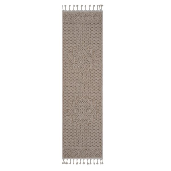 Guros - 2' X 8' Medallion Indoor / Outdoor Area Rug - Beige