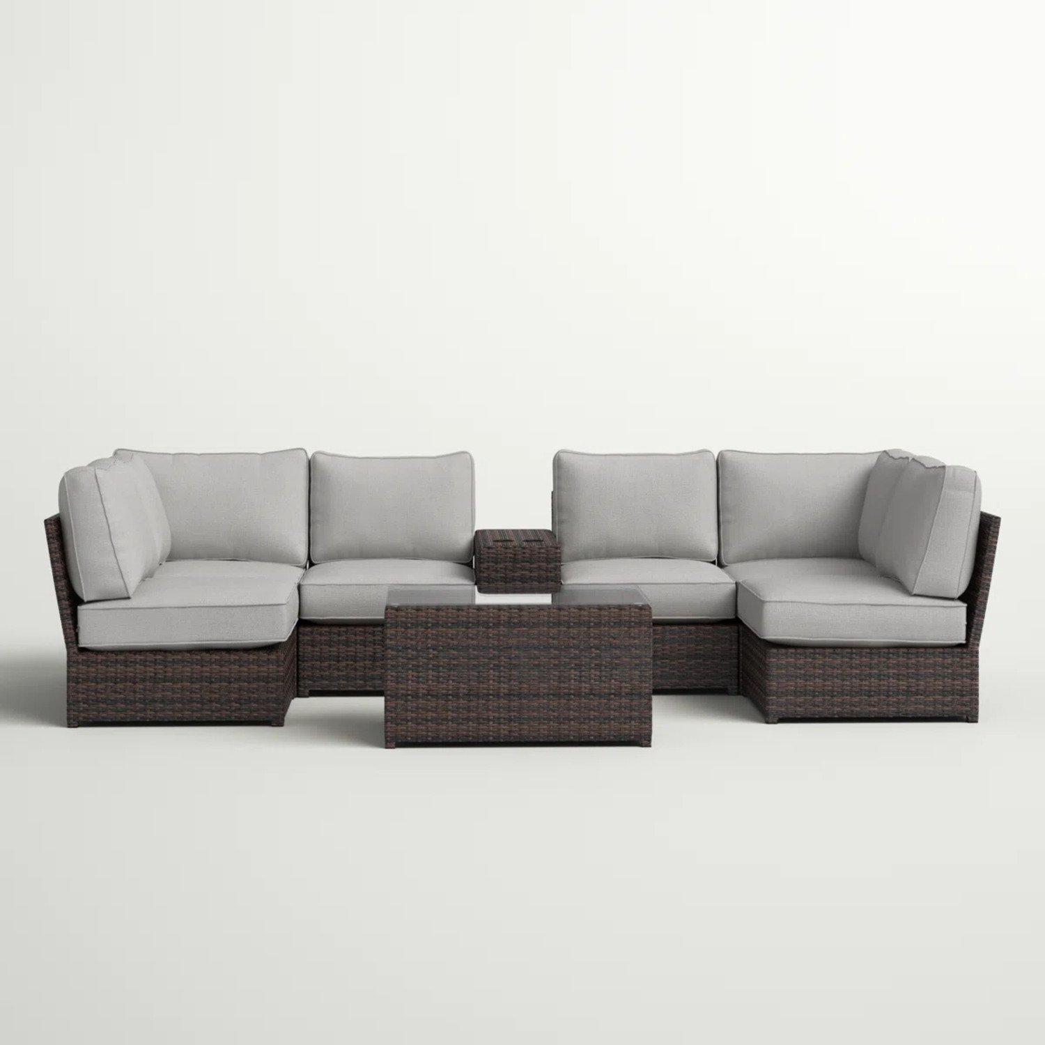 Outdoor 4 Person Seating Set With Cushions - Espresso - Image 7