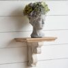 Distressed And Wooden Wall Shelf With Corbel Design - Brown / Antique White - Image 2