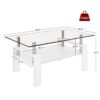 Modern Rectangular Coffee Table With Tempered Glass Top Layer, Table For Living Room - Brown / White - Image 3