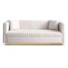 Contemporary Vertical Channel Tufted Velvet Sofa Loveseat Upholstered 2 Pieces Set With 4 Pillows - Beige - Image 2