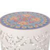 Airy - Outdoor Side Table With Lace Cut Design And Metal Frame - White - Image 4