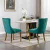 Nikki - Modern, High-End Tufted Solid Wood Contemporary Velvet Upholstered Dining Chair With Golden Stainless Steel Plating Legs, Nailhead Trim (Set of 2) - Green - Image 15