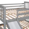 Full Over Full Bunk Bed With Ladder With Slide - Gray - Image 8