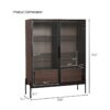 Modern Minimalist Style LED Curio Cabinet With Tempered Glass Door, Metal Legs - Black / Dark Walnut - Image 3