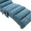 Ergonomic Linen Massage Chaise Lounge With Remote Control, 5 Modes - Blue - Image 21