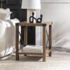 Rustic Industrial X 2 Tier Side Table - Rustic Oak - Image 4