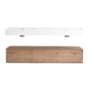 Contemporary Wall Mounted Bathroom Vanity With Dual Resin Sink And Soft Close Drawer - Imitative Oak - Image 12