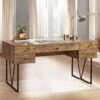 Charm - Writing Desk With 4 Drawers And Open Shelf - Nutmeg Brown - Image 2